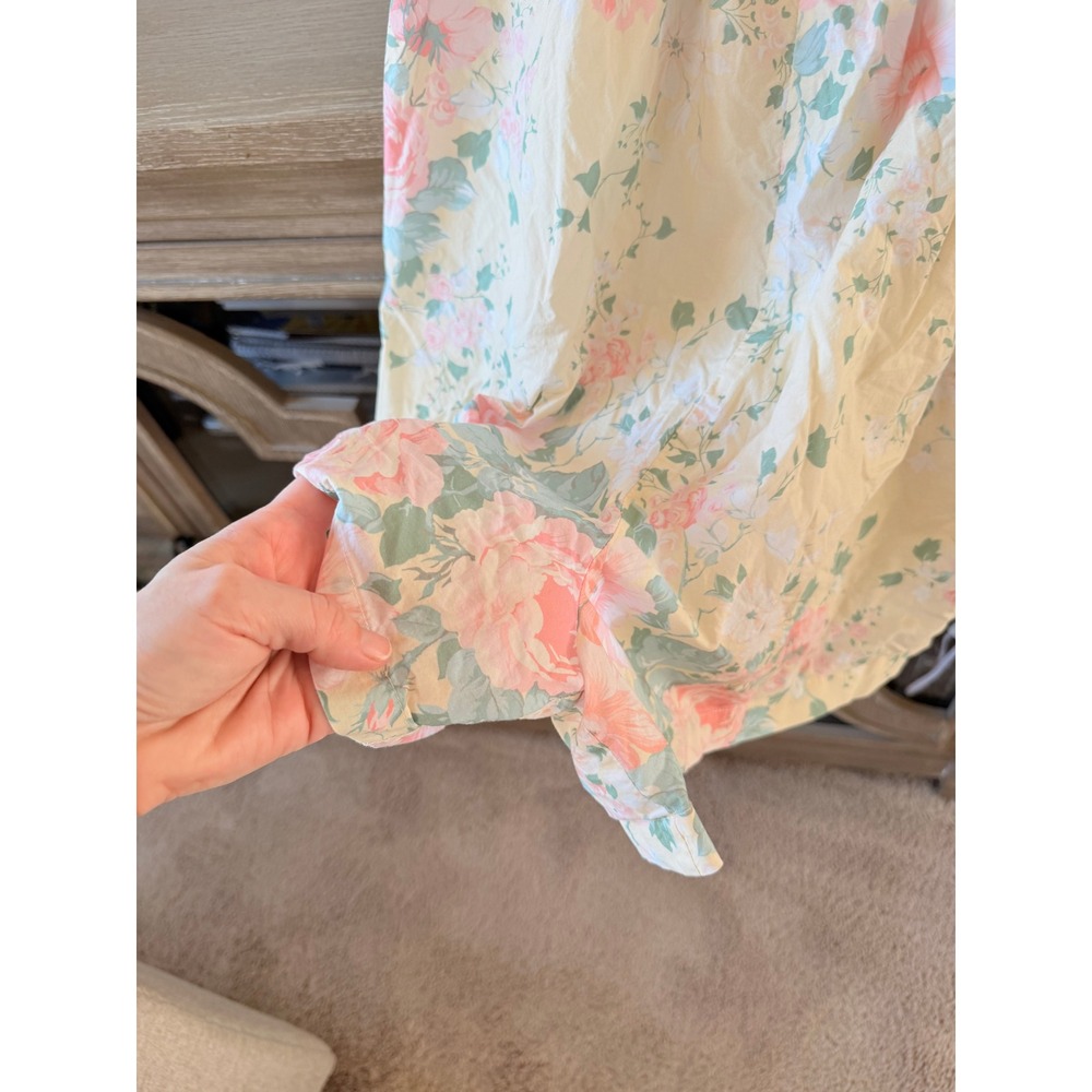 Selkie Hampton Floral Puff Sleeve Romper Women Yellow Pastel Size Large - Picture 5 of 12